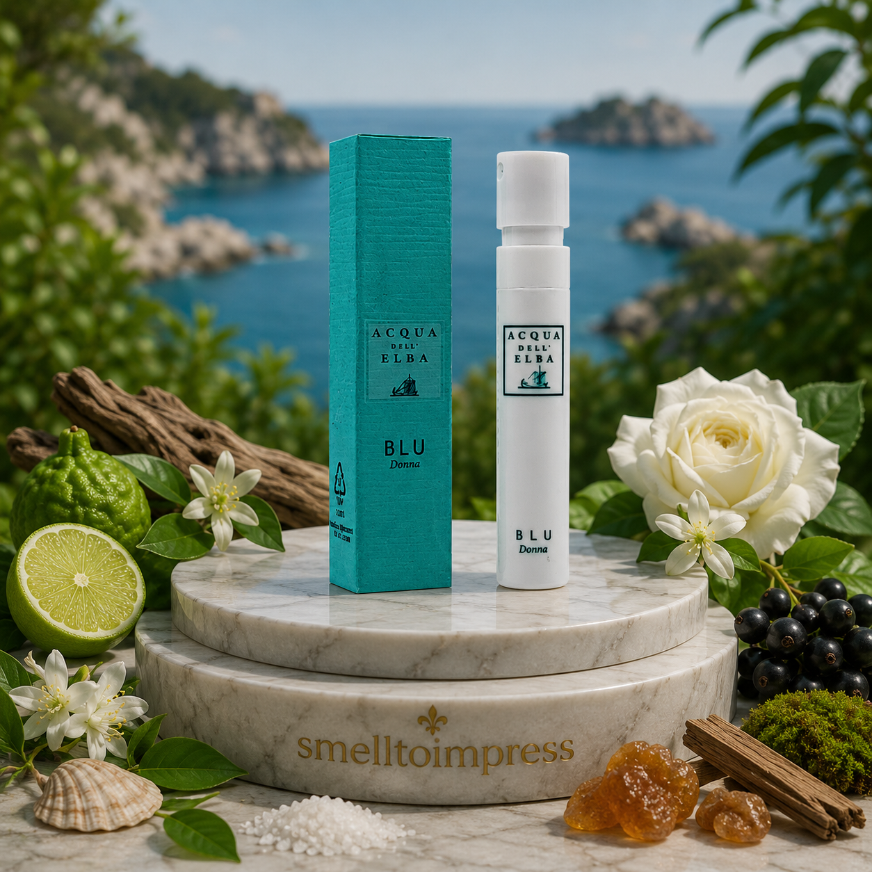 Acqua dell' Elba Blue Donna 공식 향수 샘플 1.2 mL 0.04 fl. oz 이미지
