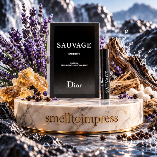 Smelltoimpress의 크리스챤 디올 Sauvage Eau Forte EDP 1 mL 공식 향수 샘플 이미지